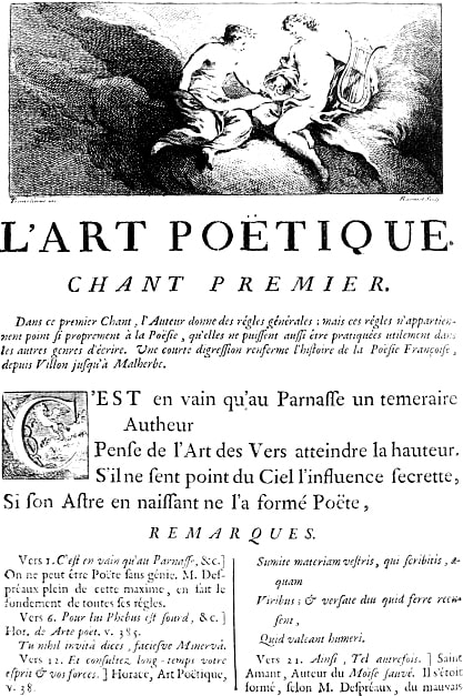 Nicolas Boileau l'Art Poétique (Chant I) - 1674